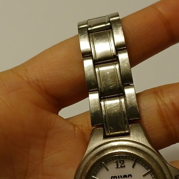 Milan Silver Tone Stainless Steel Bracelet Watch Japan Movt 100Ft WR M.Z. Berger - Picture 11 of 15